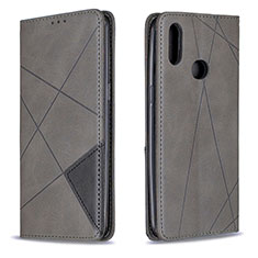Leather Case Stands Flip Cover Holder B07F for Samsung Galaxy A10s Gray