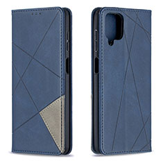 Leather Case Stands Flip Cover Holder B07F for Samsung Galaxy A12 5G Blue