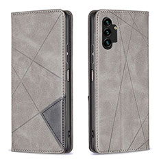 Leather Case Stands Flip Cover Holder B07F for Samsung Galaxy A13 4G Gray