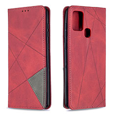 Leather Case Stands Flip Cover Holder B07F for Samsung Galaxy A21s Red