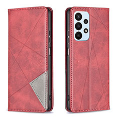 Leather Case Stands Flip Cover Holder B07F for Samsung Galaxy A23 4G Red