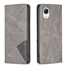 Leather Case Stands Flip Cover Holder B07F for Samsung Galaxy A23 5G SC-56C Gray