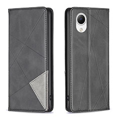 Leather Case Stands Flip Cover Holder B07F for Samsung Galaxy A23e 5G Black