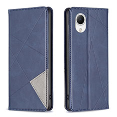 Leather Case Stands Flip Cover Holder B07F for Samsung Galaxy A23s Blue