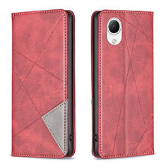 Leather Case Stands Flip Cover Holder B07F for Samsung Galaxy A23s Red