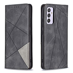 Leather Case Stands Flip Cover Holder B07F for Samsung Galaxy A24 4G Black