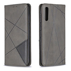 Leather Case Stands Flip Cover Holder B07F for Samsung Galaxy A30S Gray