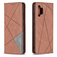 Leather Case Stands Flip Cover Holder B07F for Samsung Galaxy A32 4G Brown