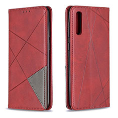 Leather Case Stands Flip Cover Holder B07F for Samsung Galaxy A50S Red