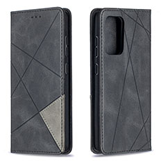 Leather Case Stands Flip Cover Holder B07F for Samsung Galaxy A52 4G Black