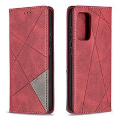 Leather Case Stands Flip Cover Holder B07F for Samsung Galaxy A52 4G Red