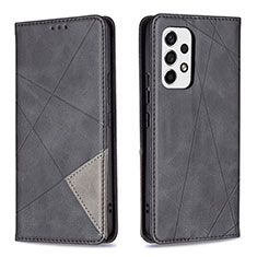 Leather Case Stands Flip Cover Holder B07F for Samsung Galaxy A53 5G Black