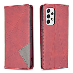 Leather Case Stands Flip Cover Holder B07F for Samsung Galaxy A53 5G Red