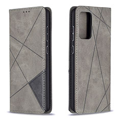 Leather Case Stands Flip Cover Holder B07F for Samsung Galaxy A72 4G Gray