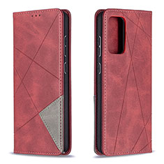 Leather Case Stands Flip Cover Holder B07F for Samsung Galaxy A72 4G Red