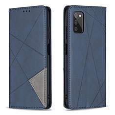 Leather Case Stands Flip Cover Holder B07F for Samsung Galaxy F02S SM-E025F Blue