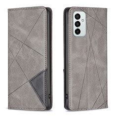 Leather Case Stands Flip Cover Holder B07F for Samsung Galaxy F23 5G Gray