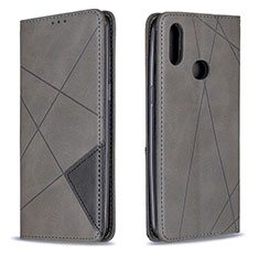 Leather Case Stands Flip Cover Holder B07F for Samsung Galaxy M01s Gray