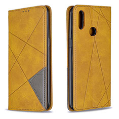 Leather Case Stands Flip Cover Holder B07F for Samsung Galaxy M01s Light Brown