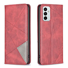 Leather Case Stands Flip Cover Holder B07F for Samsung Galaxy M23 5G Red