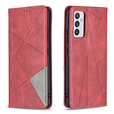 Leather Case Stands Flip Cover Holder B07F for Samsung Galaxy M54 5G Red