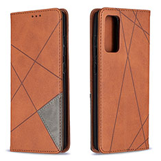 Leather Case Stands Flip Cover Holder B07F for Samsung Galaxy S20 FE 4G Brown