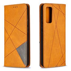 Leather Case Stands Flip Cover Holder B07F for Samsung Galaxy S20 FE 4G Light Brown