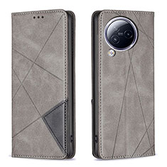 Leather Case Stands Flip Cover Holder B07F for Xiaomi Civi 3 5G Gray