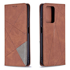 Leather Case Stands Flip Cover Holder B07F for Xiaomi Mi 11T 5G Brown