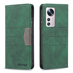 Leather Case Stands Flip Cover Holder B07F for Xiaomi Mi 12S Pro 5G Green