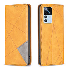 Leather Case Stands Flip Cover Holder B07F for Xiaomi Mi 12T 5G Light Brown