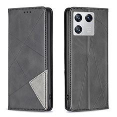Leather Case Stands Flip Cover Holder B07F for Xiaomi Mi 13 Pro 5G Black