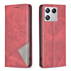 Leather Case Stands Flip Cover Holder B07F for Xiaomi Mi 13 Pro 5G Red