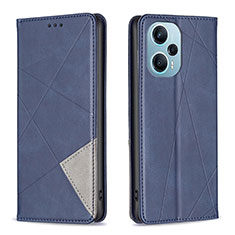 Leather Case Stands Flip Cover Holder B07F for Xiaomi Poco F5 5G Blue