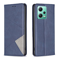 Leather Case Stands Flip Cover Holder B07F for Xiaomi Poco X5 5G Blue