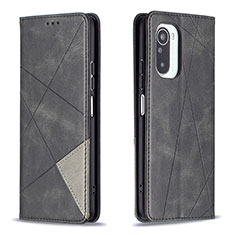 Leather Case Stands Flip Cover Holder B07F for Xiaomi Redmi K40 Pro 5G Black