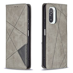 Leather Case Stands Flip Cover Holder B07F for Xiaomi Redmi K40 Pro 5G Light Brown