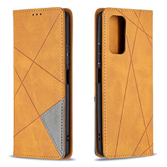 Leather Case Stands Flip Cover Holder B07F for Xiaomi Redmi Note 10 Pro Max Light Brown