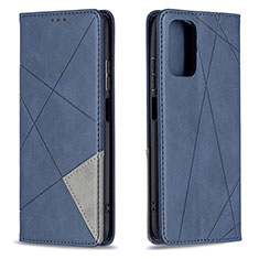 Leather Case Stands Flip Cover Holder B07F for Xiaomi Redmi Note 10S 4G Blue