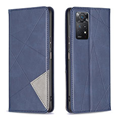 Leather Case Stands Flip Cover Holder B07F for Xiaomi Redmi Note 11 Pro 5G Blue