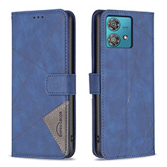 Leather Case Stands Flip Cover Holder B08F for Motorola Moto Edge 40 Neo 5G Blue