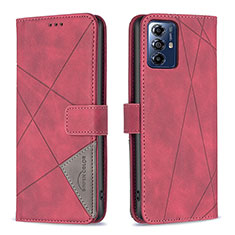 Leather Case Stands Flip Cover Holder B08F for Motorola Moto G Play Gen 2 Red