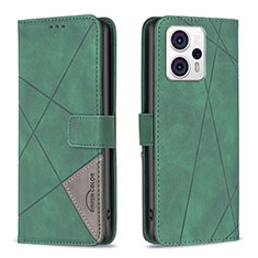 Leather Case Stands Flip Cover Holder B08F for Motorola Moto G13 Green