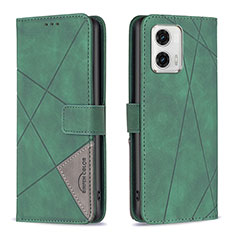 Leather Case Stands Flip Cover Holder B08F for Motorola Moto G73 5G Green