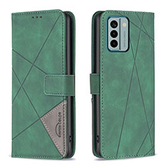 Leather Case Stands Flip Cover Holder B08F for Nokia G22 Green