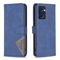 Leather Case Stands Flip Cover Holder B08F for OnePlus Nord CE 2 5G Blue