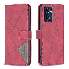 Leather Case Stands Flip Cover Holder B08F for OnePlus Nord CE 2 5G Red