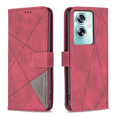 Leather Case Stands Flip Cover Holder B08F for Oppo A2 5G Red