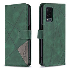 Leather Case Stands Flip Cover Holder B08F for Oppo A54 4G Green