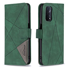 Leather Case Stands Flip Cover Holder B08F for Oppo A74 5G Green